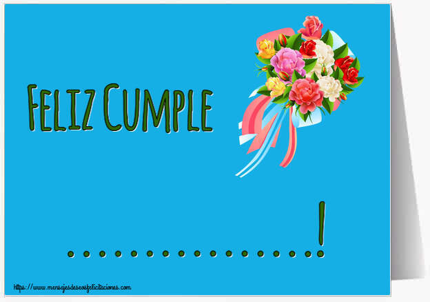 Felicitaciones Personalizadas de cumpleaños - Feliz Cumple ...! ~ ramo de flores multicolor