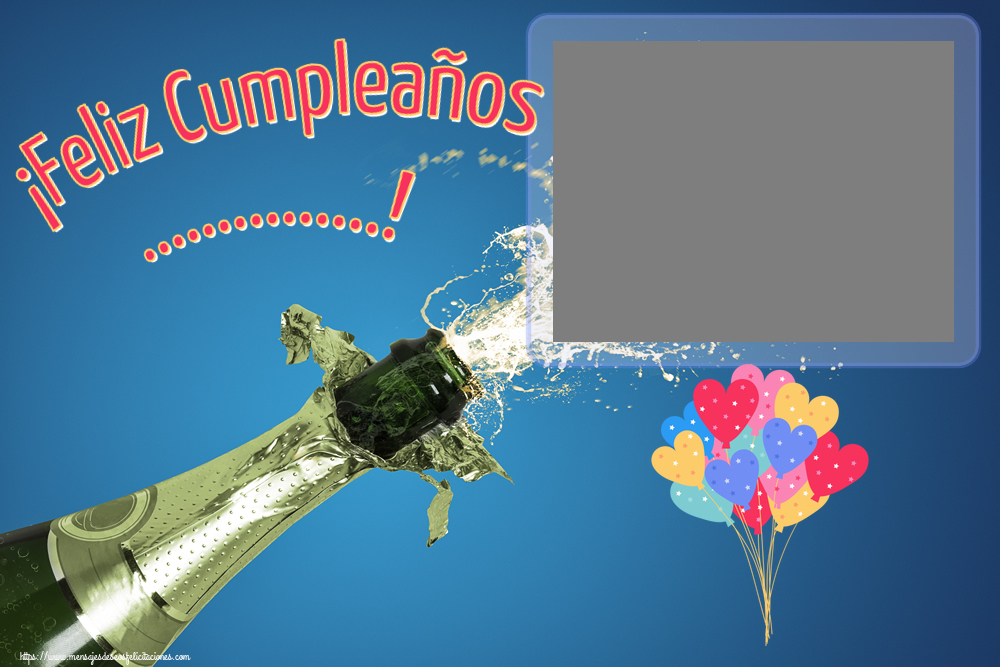 Felicitaciones Personalizadas de cumpleaños - ¡Feliz Cumpleaños ...! - Marco de foto ~ globos de fiesta