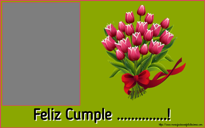 Felicitaciones Personalizadas de cumpleaños - 🌼 Flores & 1 Foto & Marco De Fotos | Feliz Cumple ...! - Marco de foto