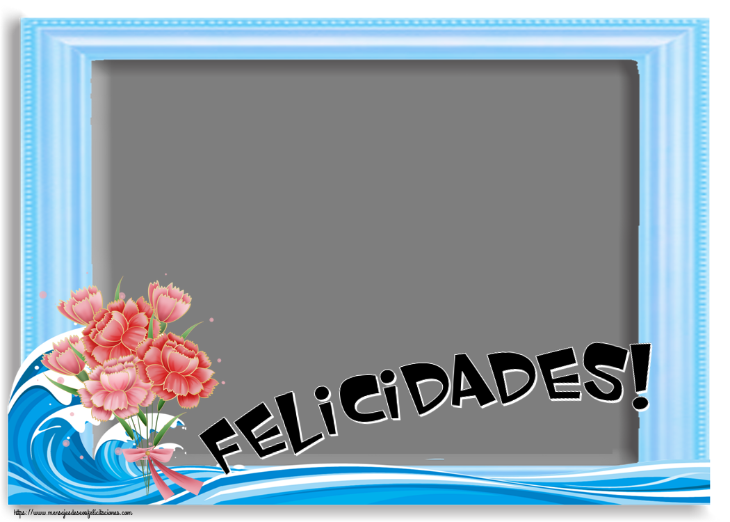 Felicitaciones Personalizadas de cumpleaños - Flores & 1 Foto & Marco De Fotos | Felicidades! - Marco de foto
