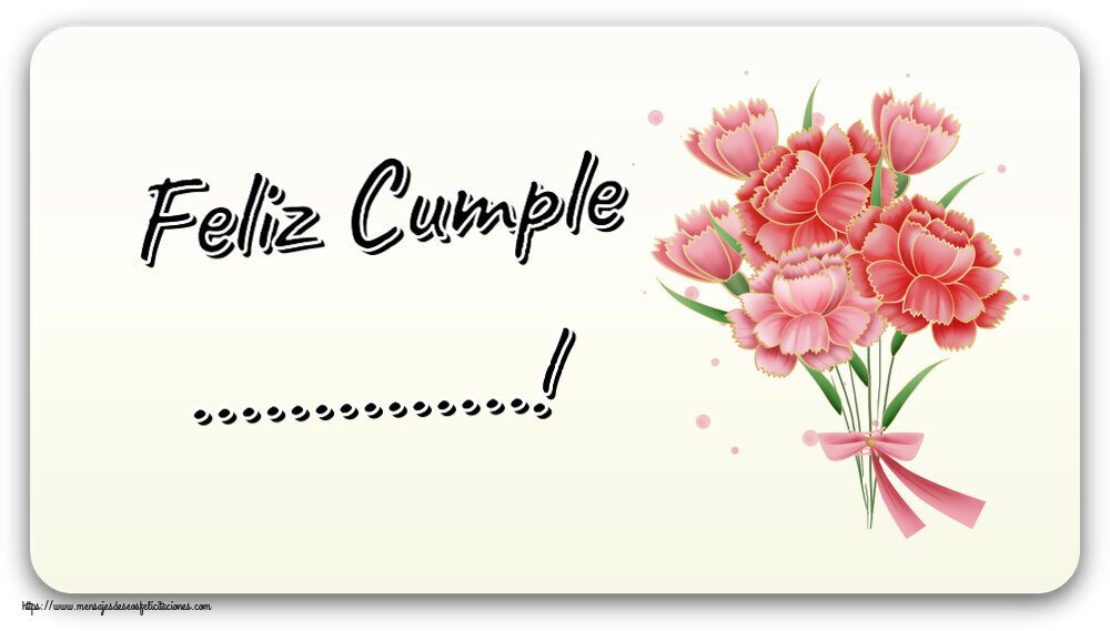 Felicitaciones Personalizadas de cumpleaños - 🌼 Flores | Feliz Cumple ...! ~ Ramo de claveles - Clipart