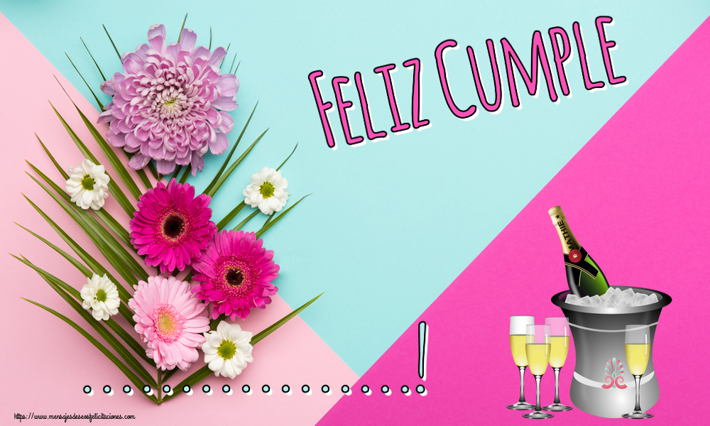 Felicitaciones Personalizadas de cumpleaños - 🥂🍾 Feliz Cumple ...! ~ cubo y copas de champán