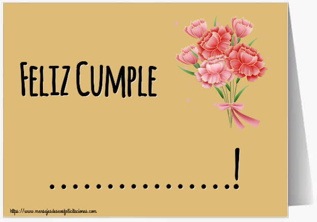 Felicitaciones Personalizadas de cumpleaños - 🌼 Flores | Feliz Cumple ...! ~ Ramo de claveles - Clipart