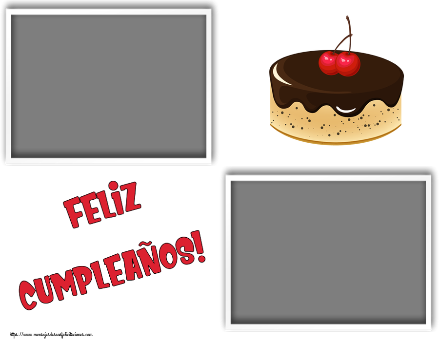 Felicitaciones Personalizadas de cumpleaños - 🎂 Tartas & 2 Fotos & Collage & Marco De Fotos | ¡Feliz Cumpleaños! - Marco de foto