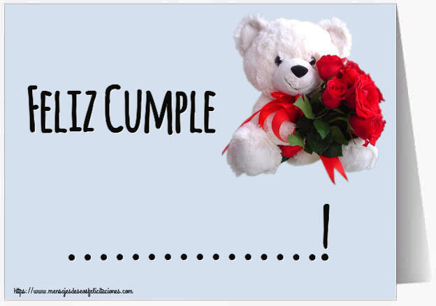 Felicitaciones Personalizadas de cumpleaños - Feliz Cumple ...! ~ osito blanco con rosas rojas