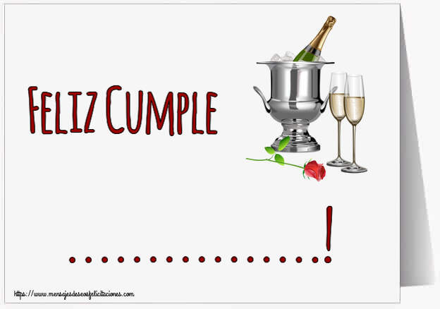 Felicitaciones Personalizadas de cumpleaños - Feliz Cumple ...! ~ cubo de champán y rosa