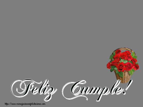 Felicitaciones Personalizadas de cumpleaños - 🌼 Flores & 1 Foto & Marco De Fotos | Feliz Cumple! - Marco de foto ~ rosas rojas en la cesta