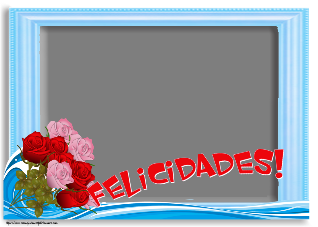 Felicitaciones Personalizadas de cumpleaños - 🌼 Flores & 1 Foto & Marco De Fotos | Felicidades! - Marco de foto