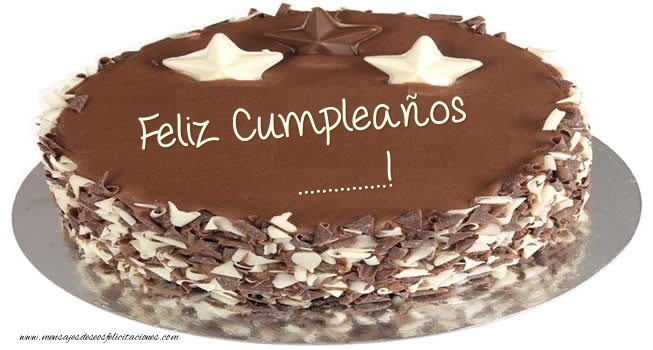 Felicitaciones Personalizadas de cumpleaños - Tarta Feliz Cumpleaños ...! Imagen con pastel de chocolate con estrellas