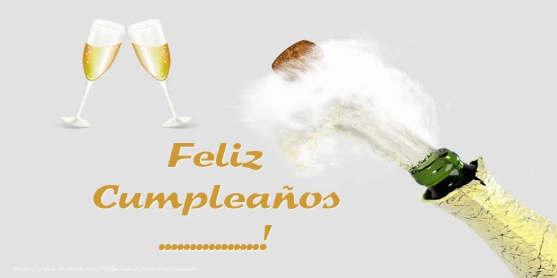 Felicitaciones Personalizadas de cumpleaños - Feliz Cumpleaños ...! Imagen con champán con espuma y copas tintineadas