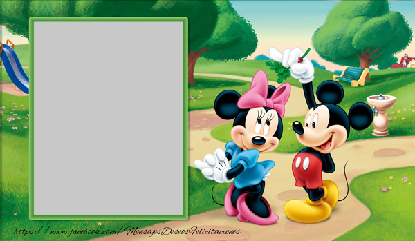 Felicitaciones Personalizadas con fotos - Minnie y Mickey Mouse