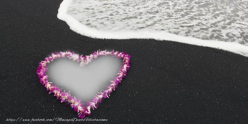 Felicitaciones Personalizadas con fotos - Corazón & Marco De Fotos & 1 Foto | Love the sea