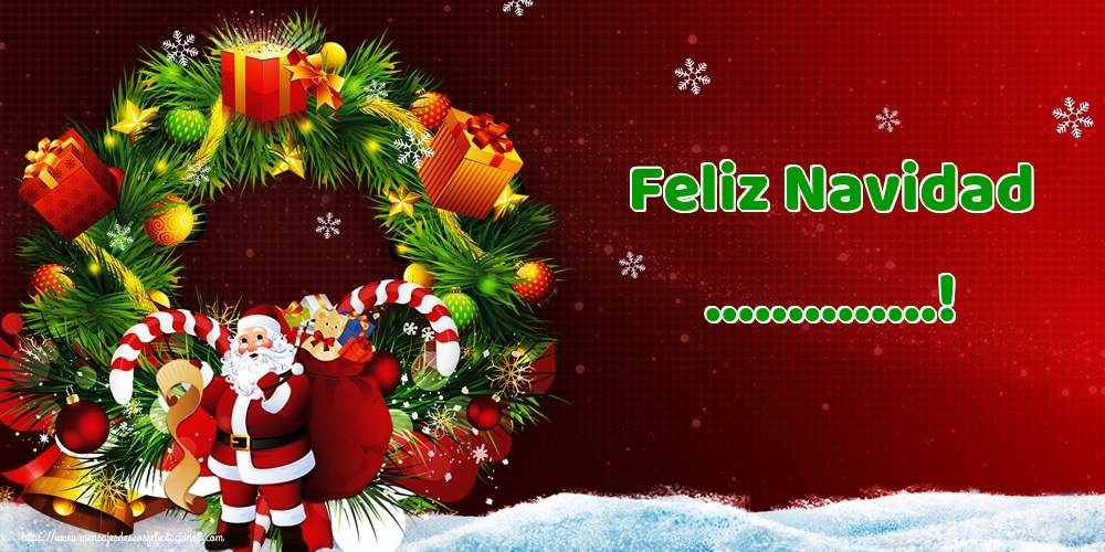 Felicitaciones Personalizadas de Navidad - Árbol De Navidad & Bolas De Navidad & Papá Noel | Feliz Navidad ...!