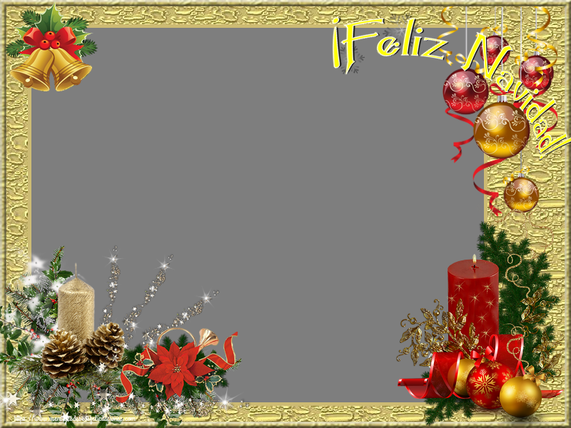 Felicitaciones Personalizadas de Navidad - Árbol De Navidad & Bolas De Navidad & Marco De Fotos & Vela & 1 Foto | ¡Feliz Navidad! - Marco de foto de Navidad