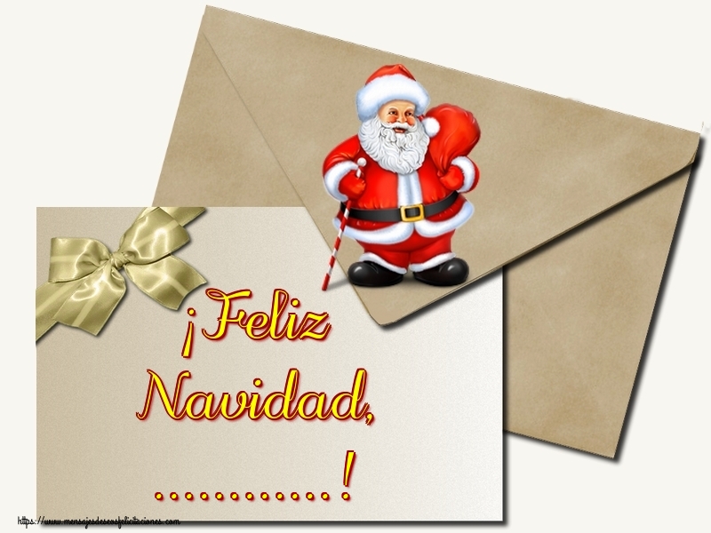 Felicitaciones Personalizadas de Navidad - ¡Feliz Navidad, ...! Imagen con sobre para una carta a Papá Noel