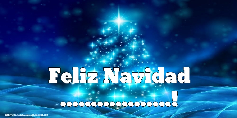 Felicitaciones Personalizadas de Navidad - Feliz Navidad ...! Imagen con Árbol de Navidad hecho de estrellas sobre un fondo azul.