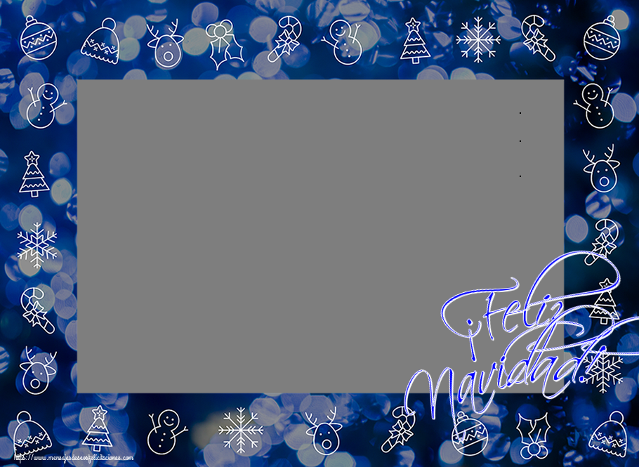 Felicitaciones Personalizadas de Navidad - Marco De Fotos & Muñeco De Nieve & Nieve & Papá Noel & 1 Foto | ¡Feliz Navidad! - Marco de foto de Navidad