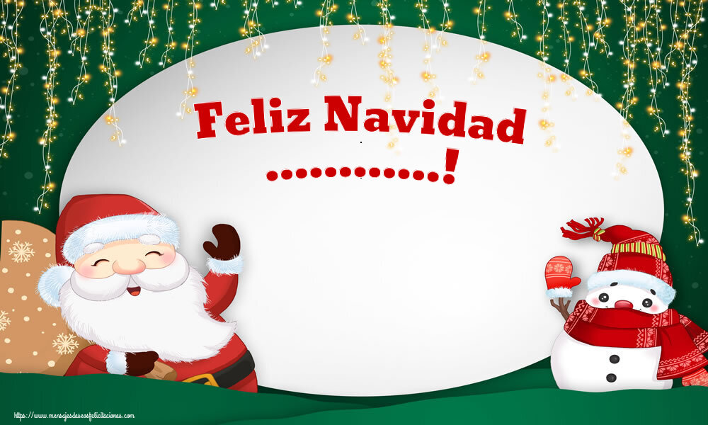 Felicitaciones Personalizadas de Navidad - Marco De Fotos & Muñeco De Nieve & Papá Noel | Feliz Navidad ...!