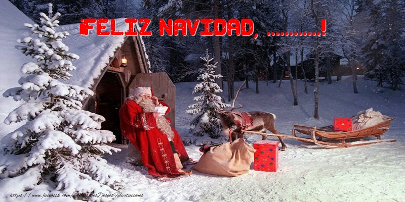 Felicitaciones Personalizadas de Navidad - Papá Noel & Regalo | ¡Feliz Navidad, ...!