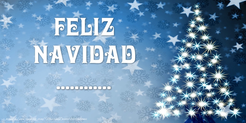 Felicitaciones Personalizadas de Navidad - Feliz Navidad .... Imagen con Árbol de navidad en el fondo con estrellas