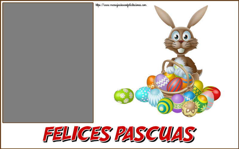 Felicitaciones Personalizadas de pascua - Conejos & 1 Foto & Marco De Fotos | ¡Felices Pascuas! - Marco de foto