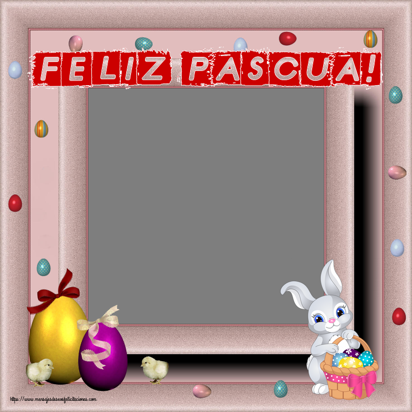 Felicitaciones Personalizadas de pascua - Conejos & 1 Foto & Marco De Fotos | ¡Feliz Pascua! - Crea tarjetaa personalizadas con foto perfil de facebook
