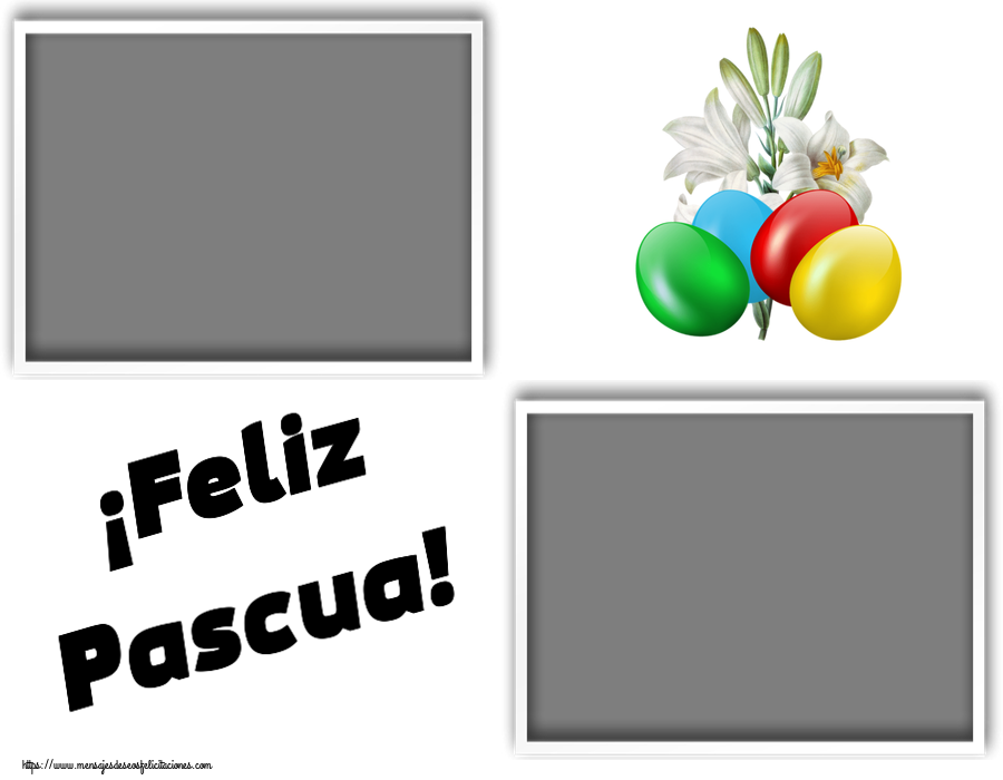 Felicitaciones Personalizadas de pascua - Huevos & 2 Fotos & Collage & Marco De Fotos | ¡Feliz Pascua! - Marco de foto