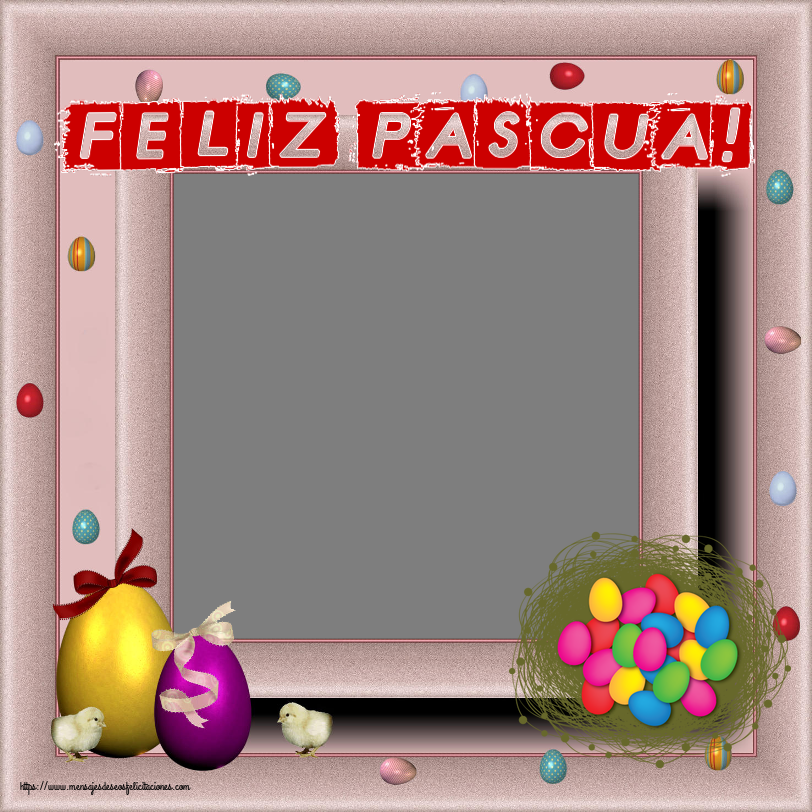 Felicitaciones Personalizadas de pascua - ¡Feliz Pascua! - Crea tarjetaa personalizadas con foto perfil de facebook ~ huevos de colores en la cesta