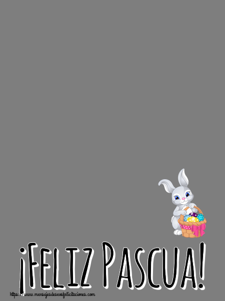 Felicitaciones Personalizadas de pascua - ¡Feliz Pascua! - Marco de foto ~ lindo conejito con una cesta de huevos