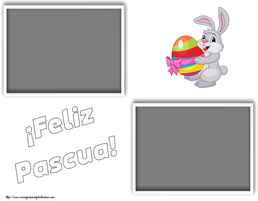 Felicitaciones Personalizadas de pascua - Conejos & 2 Fotos & Collage & Marco De Fotos | ¡Feliz Pascua! - Marco de foto