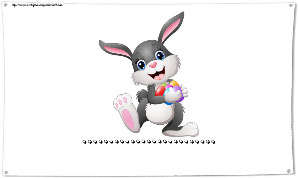 Felicitaciones Personalizadas de pascua - Conejos | ... ~ alegre conejito con huevos de colores