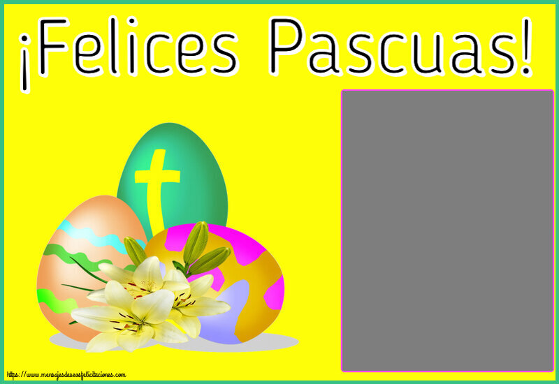 Felicitaciones Personalizadas de pascua - ¡Felices Pascuas! - Marco de foto ~ huevos con cruz