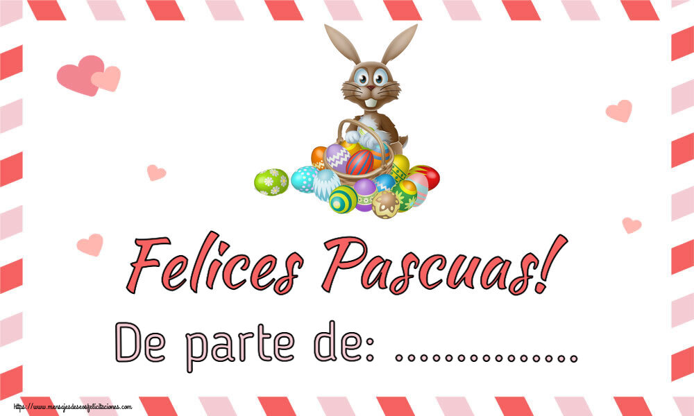 Felicitaciones Personalizadas de pascua - Conejos | Felices Pascuas! De parte de: ...