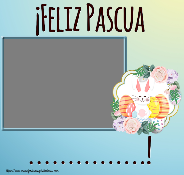 Felicitaciones Personalizadas de pascua - Conejos & 1 Foto & Marco De Fotos | ¡Feliz Pascua ...! - Marco de foto