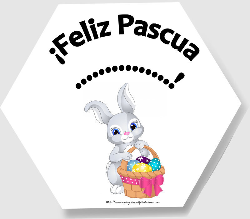 Felicitaciones Personalizadas de pascua - Conejos | ¡Feliz Pascua ...! ~ lindo conejito con una cesta de huevos