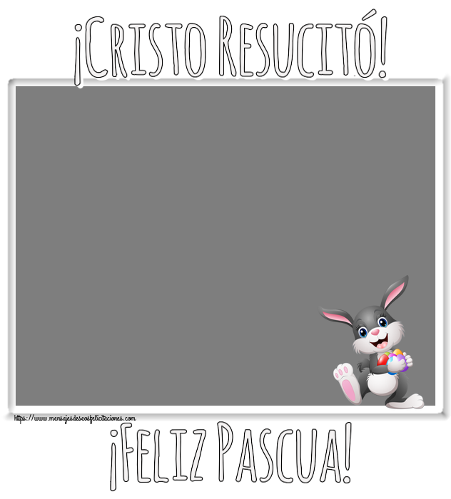 Felicitaciones Personalizadas de pascua - Conejos & 1 Foto & Marco De Fotos | ¡Cristo Resucitó! ¡Feliz Pascua! - Marco de foto