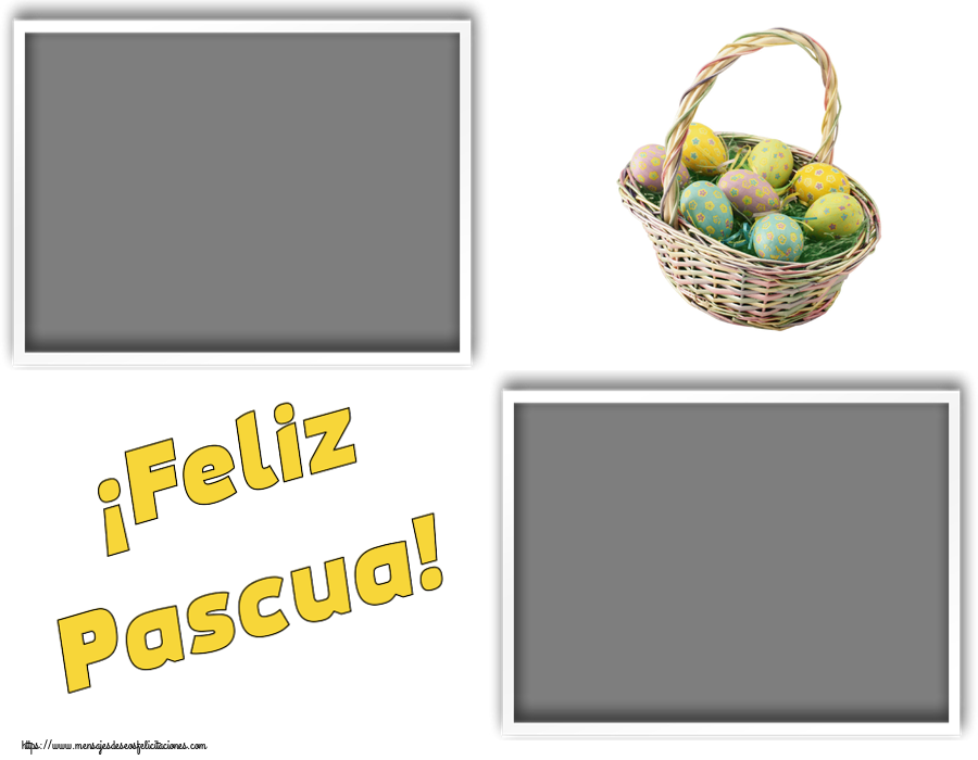 Felicitaciones Personalizadas de pascua - Huevos & 2 Fotos & Collage & Marco De Fotos | ¡Feliz Pascua! - Marco de foto