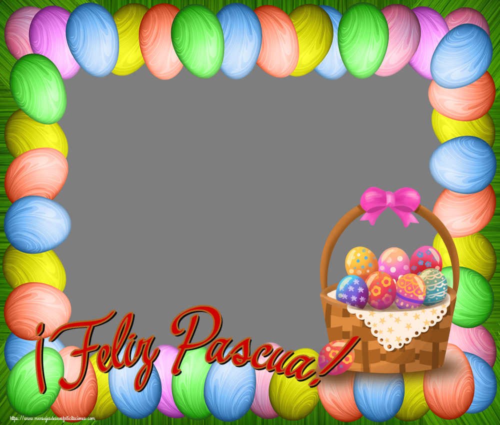 Felicitaciones Personalizadas de pascua - Huevos & 1 Foto & Marco De Fotos | ¡Feliz Pascua! - Marco de foto