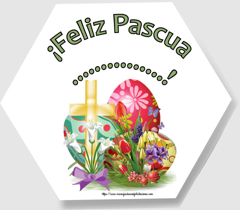 Felicitaciones Personalizadas de pascua - ¡Feliz Pascua ...! ~ huevos y cruz
