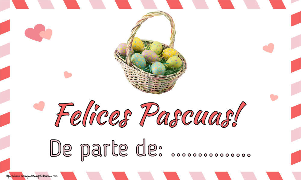 Felicitaciones Personalizadas de pascua - Felices Pascuas! De parte de: ... ~ huevos en la cesta