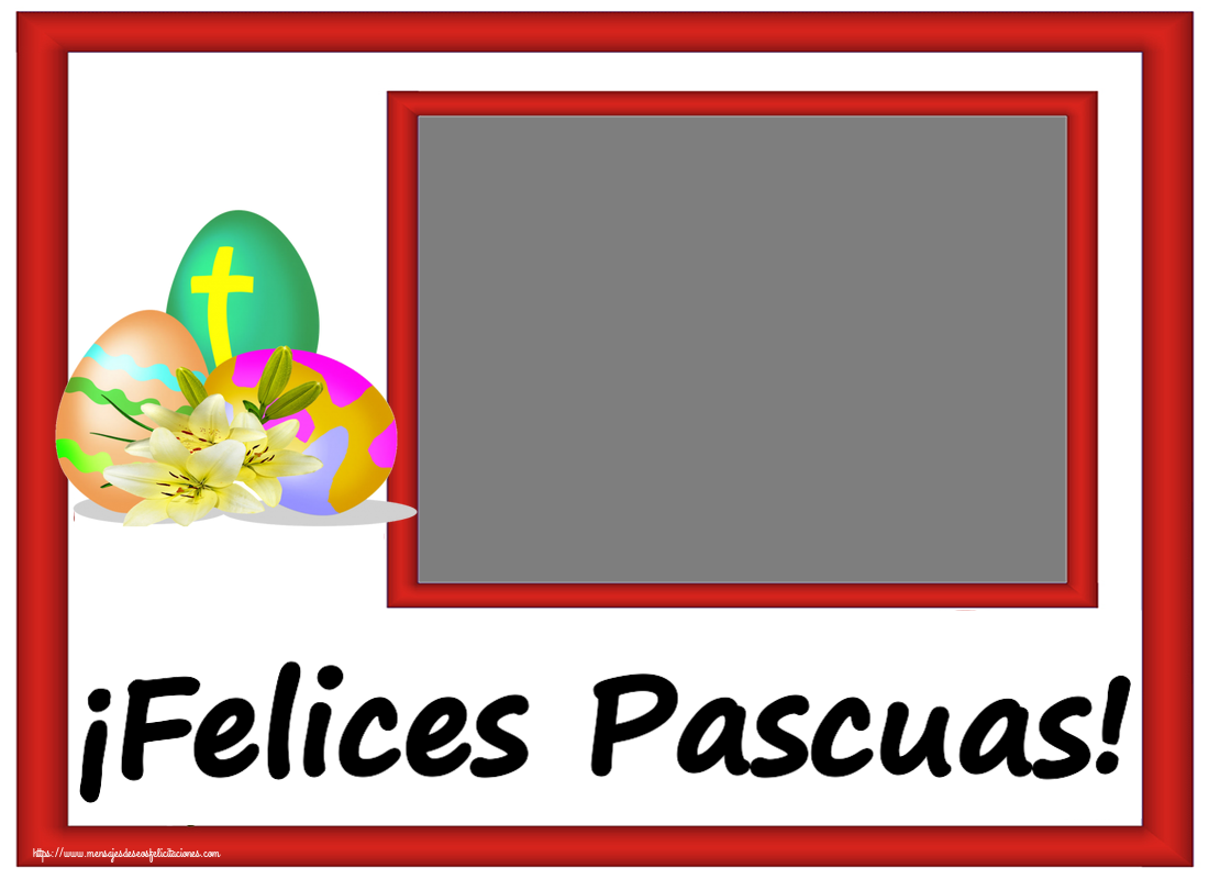 Felicitaciones Personalizadas de pascua - ¡Felices Pascuas! - Marco de foto ~ huevos con cruz