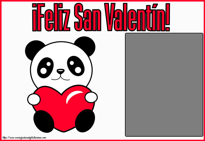 Felicitaciones Personalizadas de San Valentín - 1 Foto & Marco De Fotos | ¡Feliz San Valentín! - Marco de foto