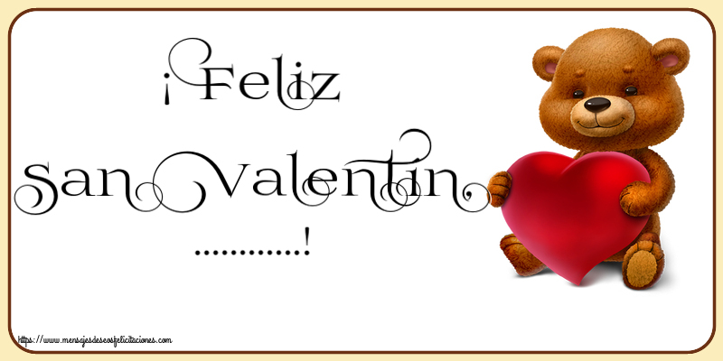 Felicitaciones Personalizadas de San Valentín - Osos | ¡Feliz San Valentín, ...! ~ oso con corazón
