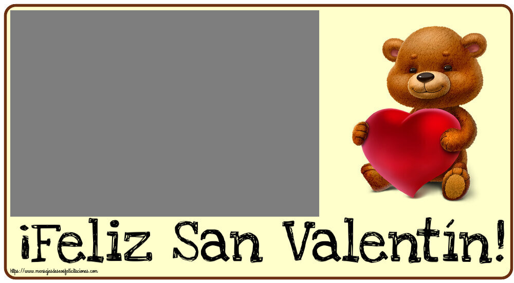 Felicitaciones Personalizadas de San Valentín - Osos & 1 Foto & Marco De Fotos | ¡Feliz San Valentín! - Marco de foto