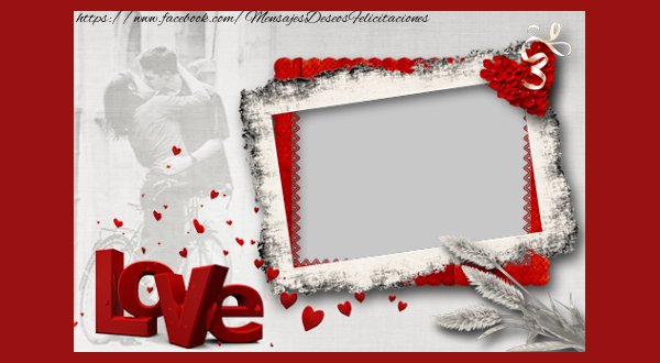 Felicitaciones Personalizadas de San Valentín - 1 Foto & Marco De Fotos | Love you