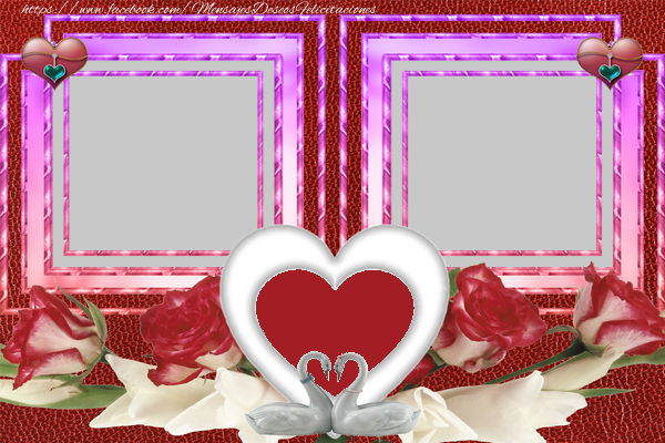 Felicitaciones Personalizadas de San Valentín - Doble marco de la foto