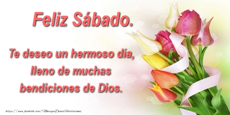 Te deseo un hermoso día, lleno de muchas bendiciones de Dios. Feliz Sábado.